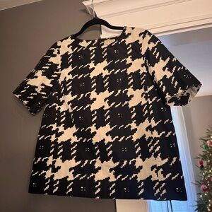 Weekend by MaxMara and newufe  Houndstooth Boxy Shortsleeve Top US 12